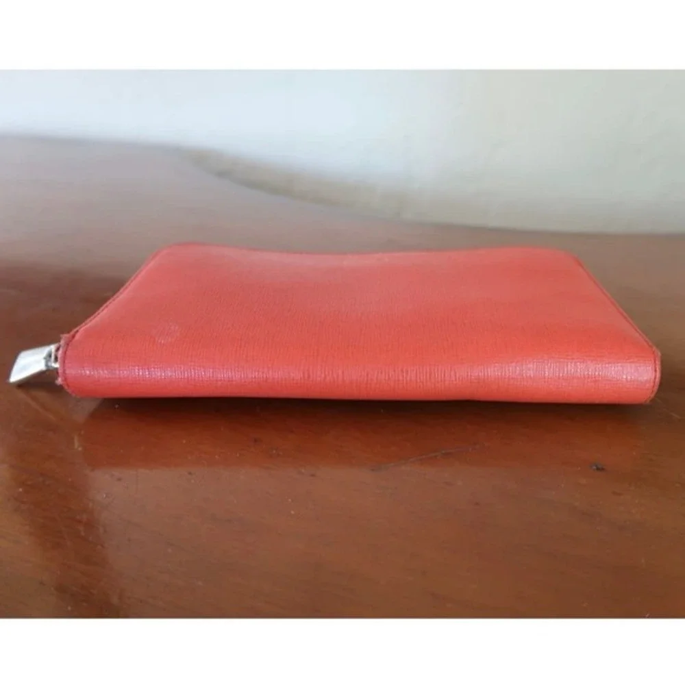 Furla‎ orange zip around wallet